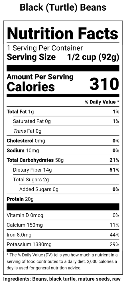 BULK Black Beans-4 Gallons-Emergency Long-Term Storage-30#--128 Servings