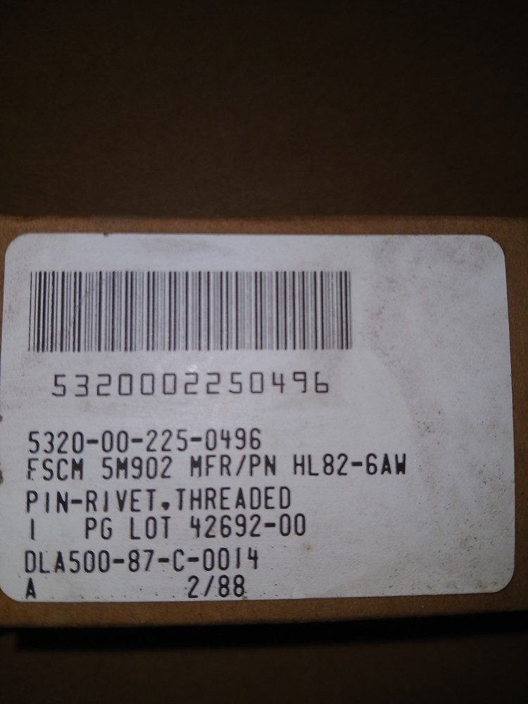 (100 per pack) 3/16 Pin Rivet Threaded with washer