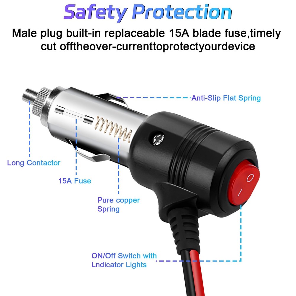 Herfair Car Cigarette Lighter Splitter,2-Socket 1 to 2