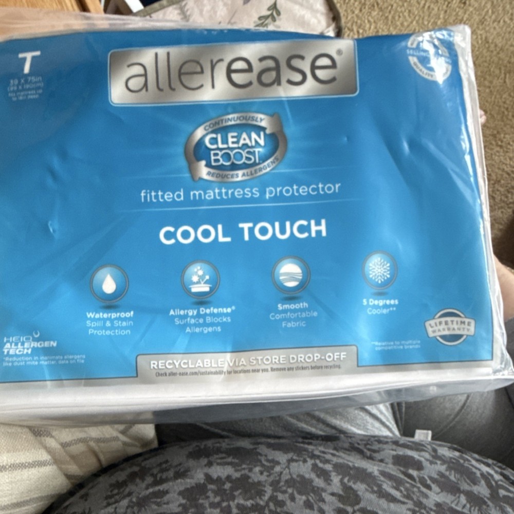 AllerEase Cool Touch Waterproof Allergy Defense Fitted Mattress Protector Twin