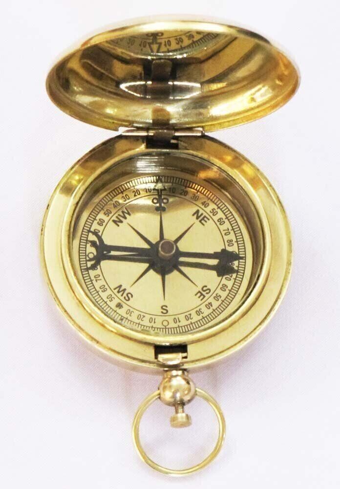 Maritime Brass Compass Nautical Push Button Pocket compass Best Gift Item