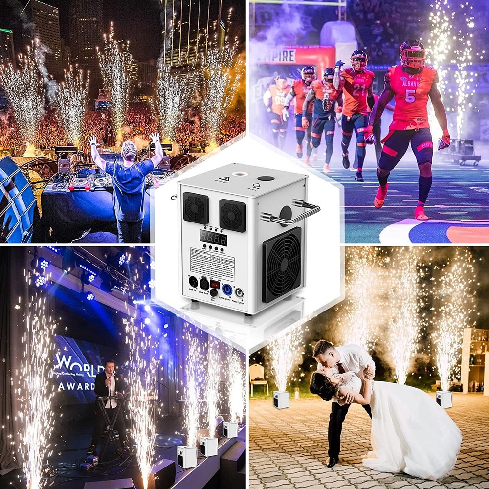 4x 700W Large Cold Spark Firework Machine with Flight Case Sets DMX Stage Effect