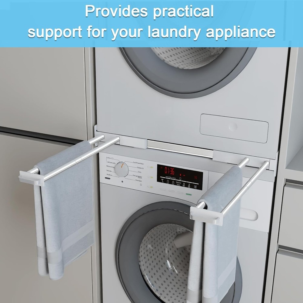 Universal Adjustable Washer & Dryer Stacking Kit with Pull-Out Drying Rack
