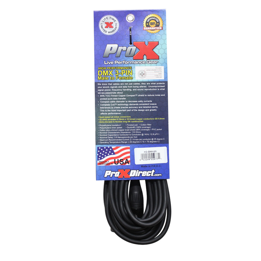 30 ProX 3 Pin DMX Cables 25ft High Performance Lighting Cable - Data Cable