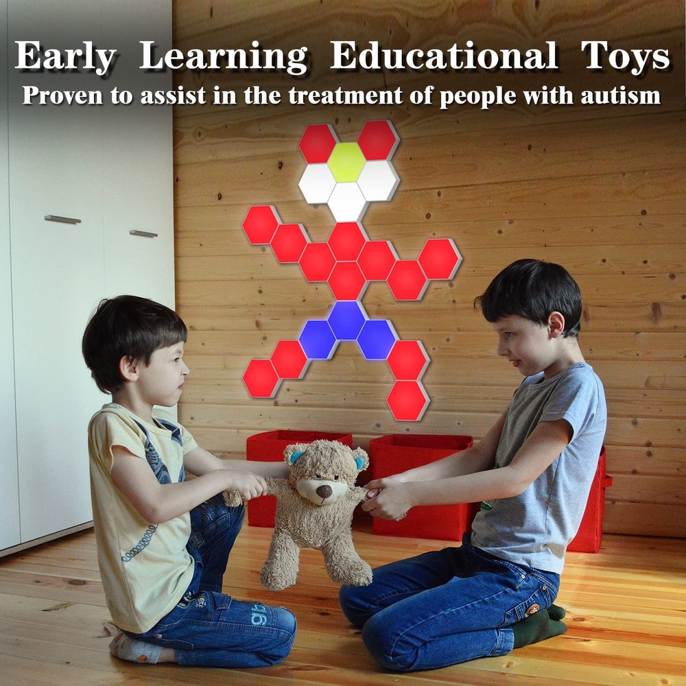 Hexagonal Wall Light Modular Touch Sensitive Lights Creative Geometry Assembl...