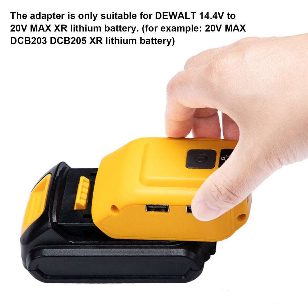Power Source Lithium Battery Charger 2 USB Adapter For Dewalt 20V/18V DCB090