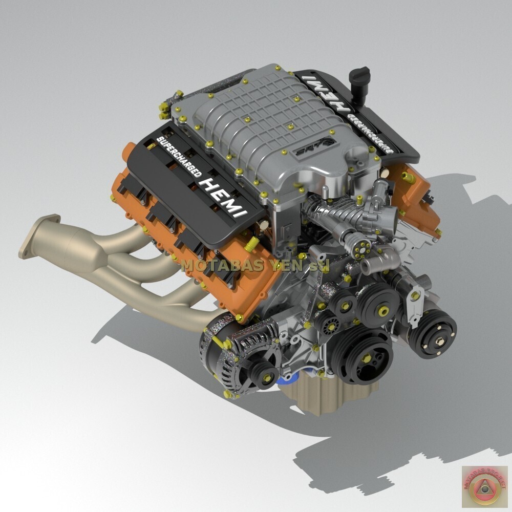 1:25-1:24 Scale Resin Dodge SRT Hellcat Engine & Transmission Kit