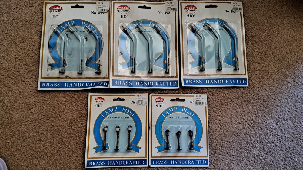 Five Model Power HO train lamp post unopened sealed