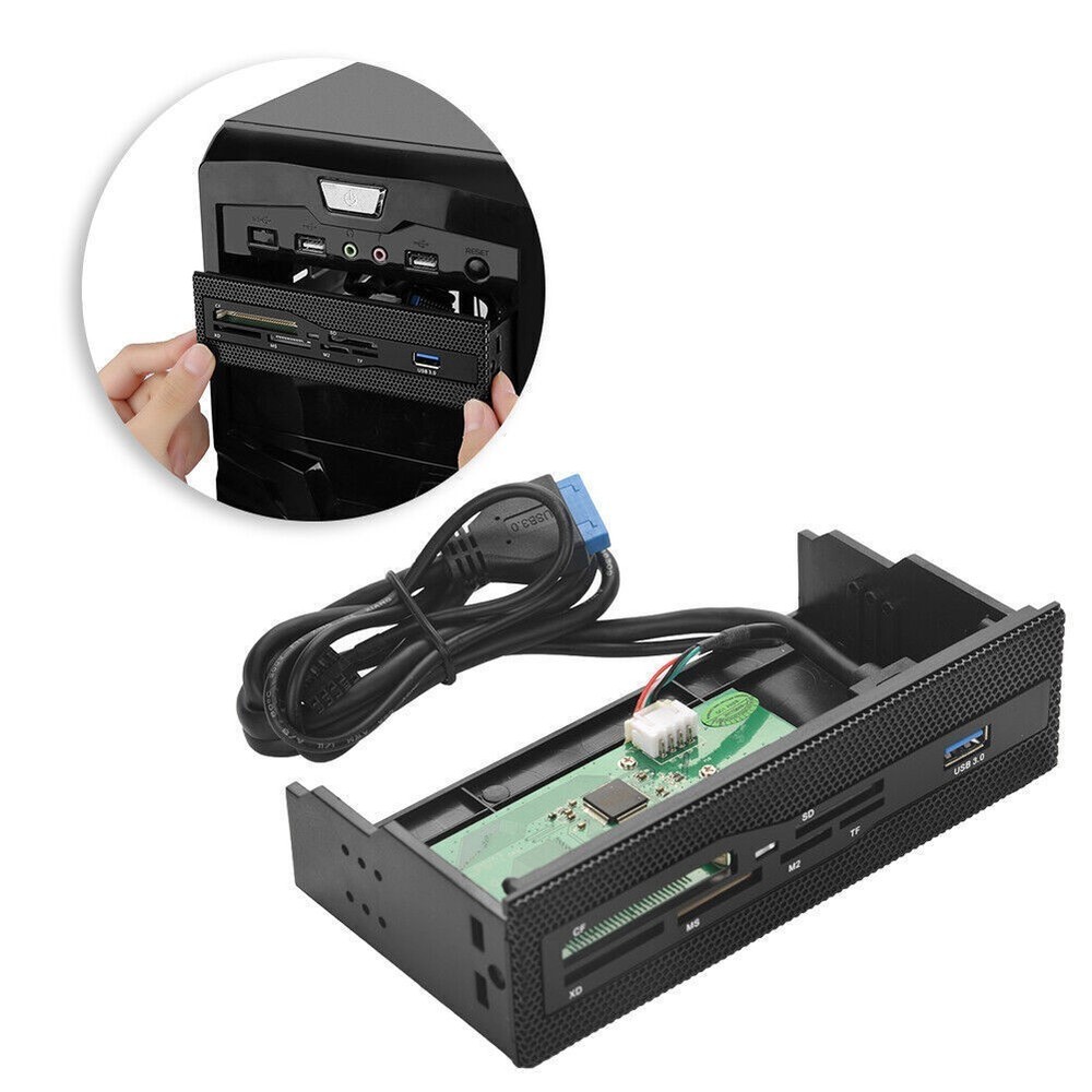 PC Internal Card Reader USB 3.0Port M2 SD MS XD CF TF Card Dashboard Front Panel