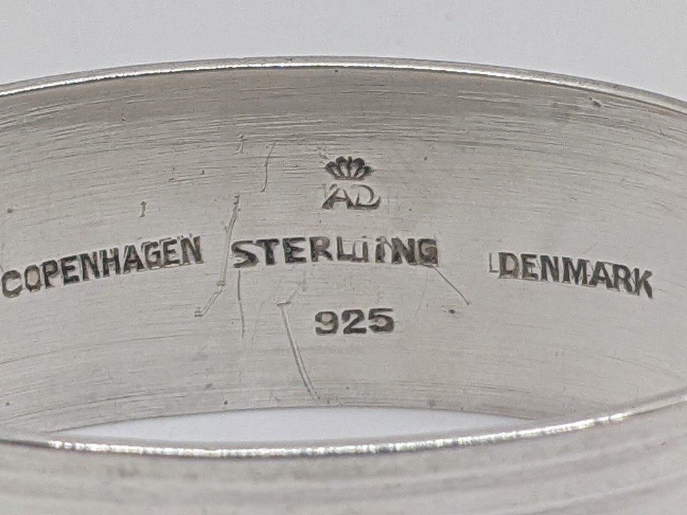 Vintage Danish Sterling Silver Oval Napkin Ring plain band