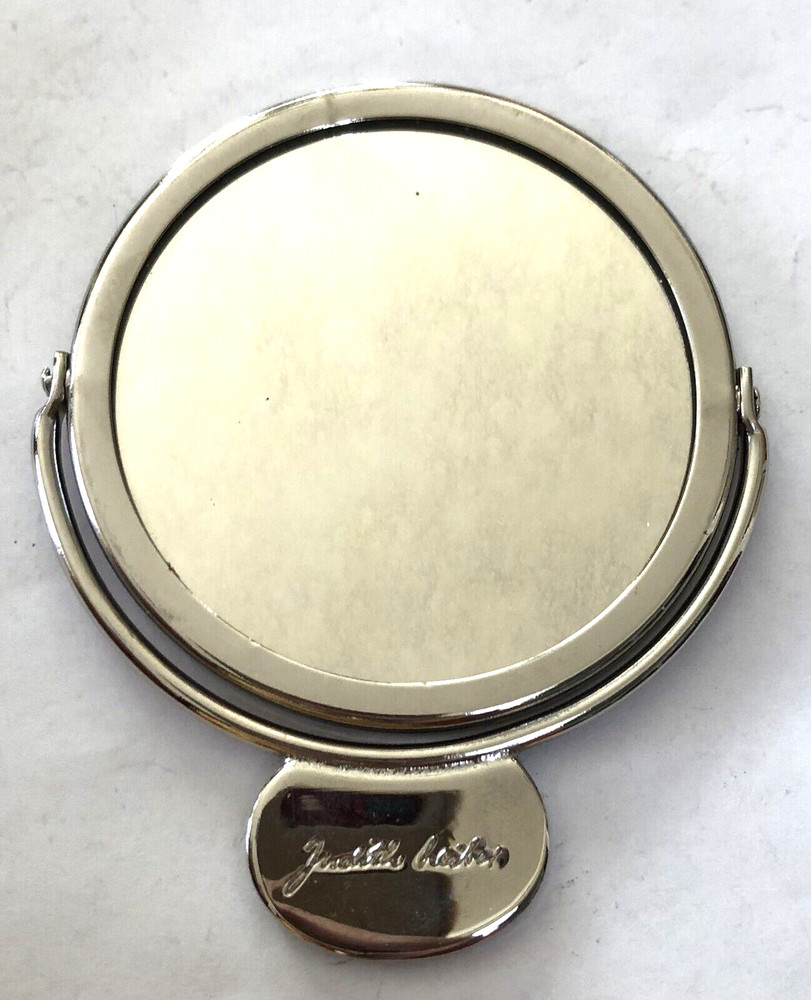 JUDITH LEIBER Silvertone Hand Mirror