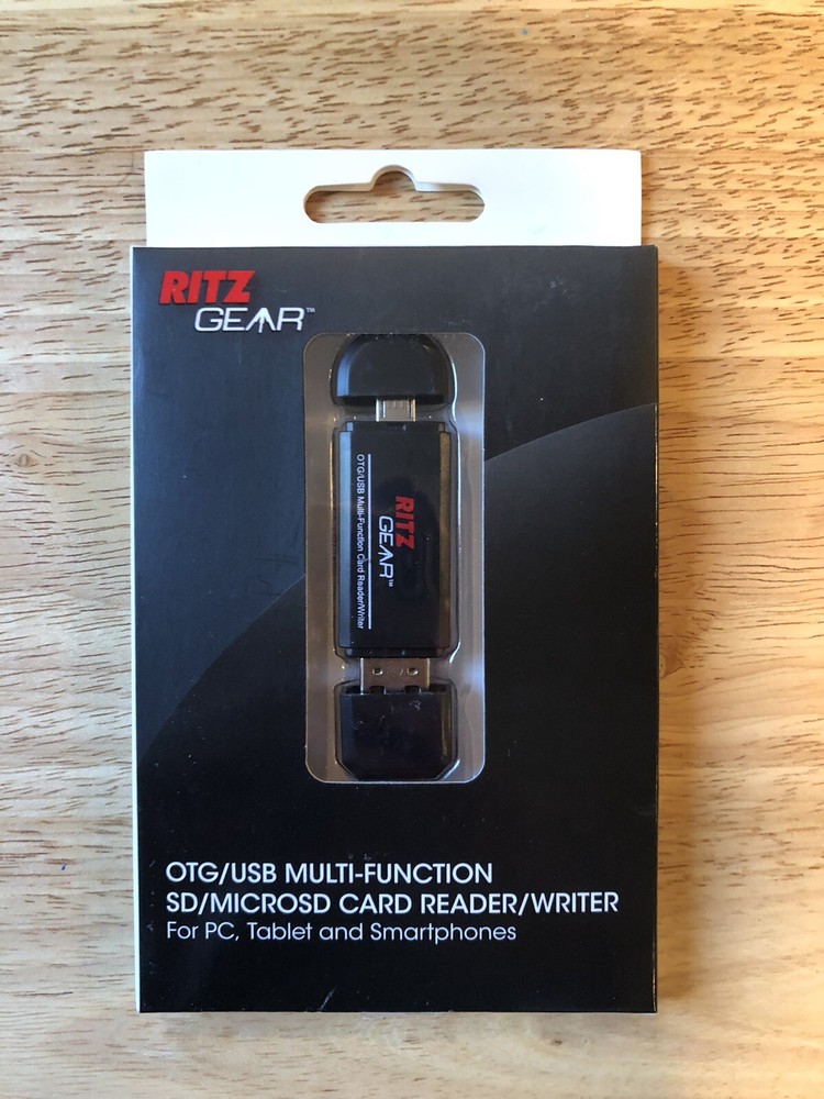 Ritz Gear OTG USB / Micro USB Multi-Function SD / MICRO SD Card Reader NIB