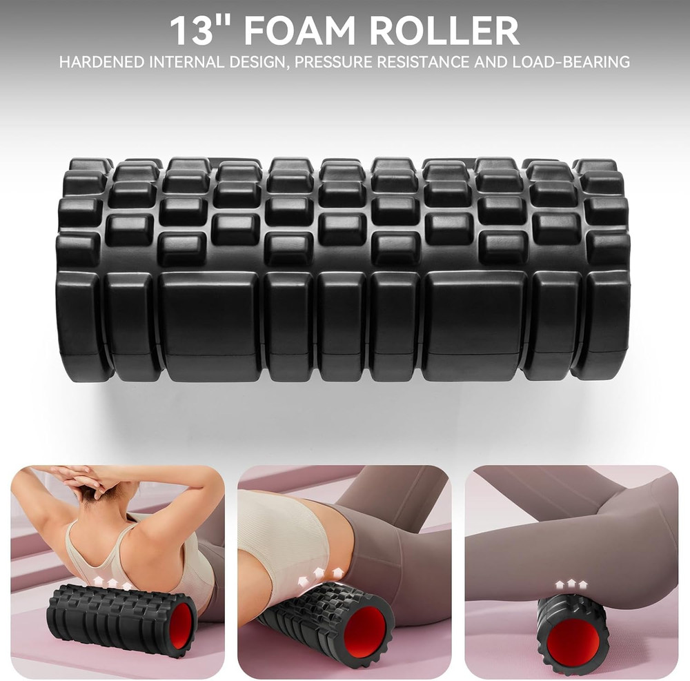 Foam Roller for Deep Tissue Massager, 13" High Density Exercise Patented Roller