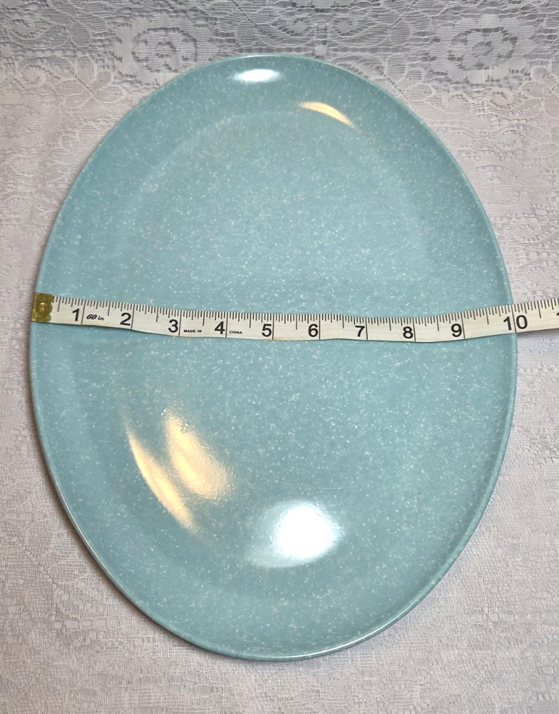 MCM Robin Egg Blue Speckleware Melamine 9-3/4" x 13" Serving Platter
