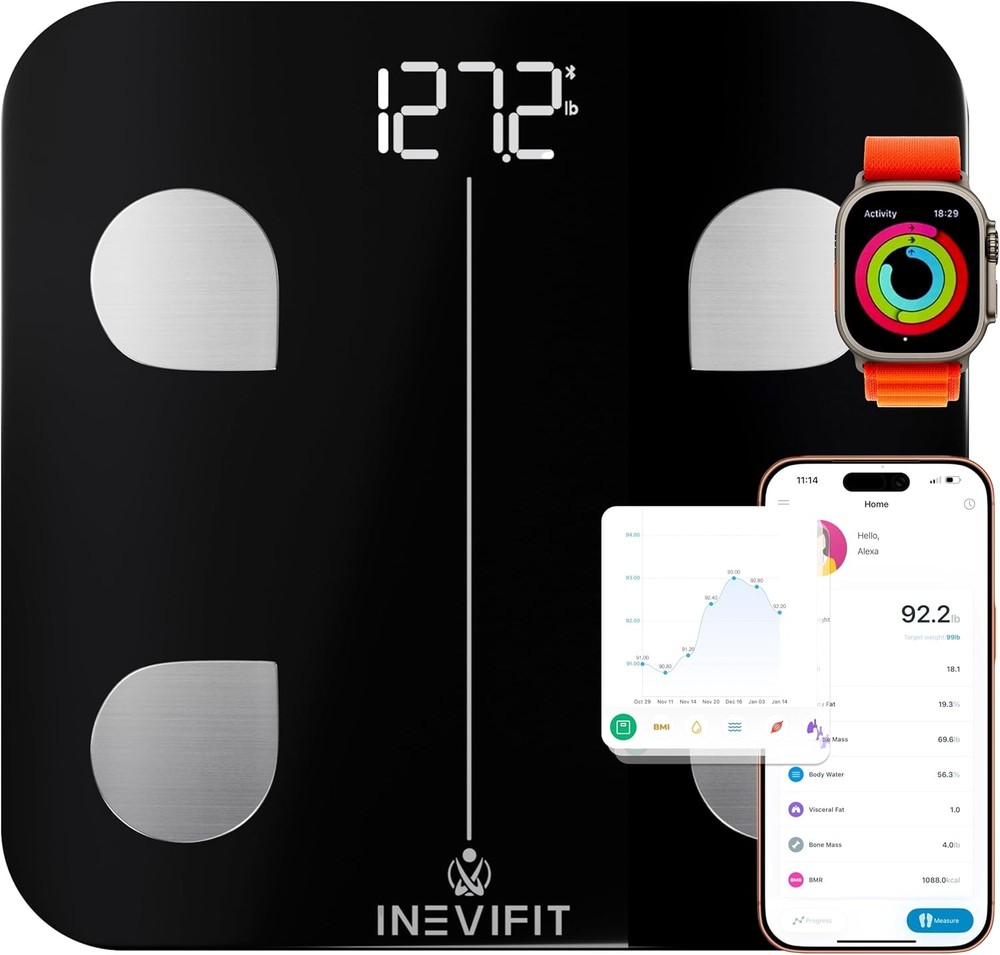 Smart Body Fat Scale, Highly Accurate Bluetooth Digital Bathroom