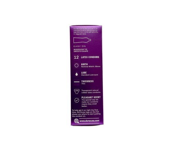 Durex Extra Sensitive Thin Condoms - 12-count Regular Fit