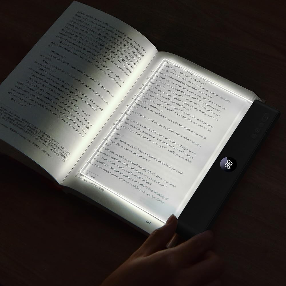Rechargeable LED Book Light with Timer, Dimmable & 3 Color Options