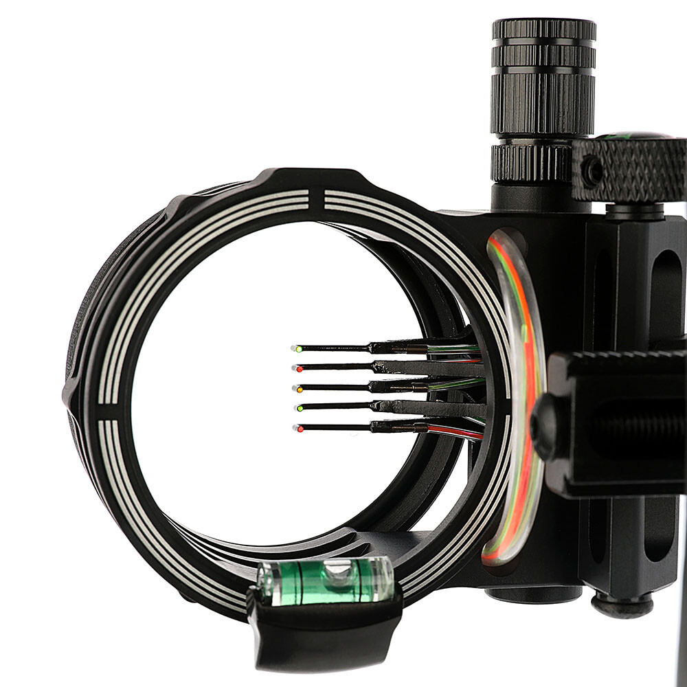 Compound Bow Sight 5 Pin Micro Adjustable Light Adaptor .019" Archery Hunt RH LH