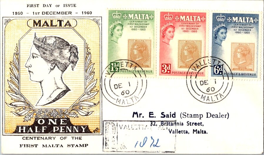 Malta Scott 281-283 Printed Address.