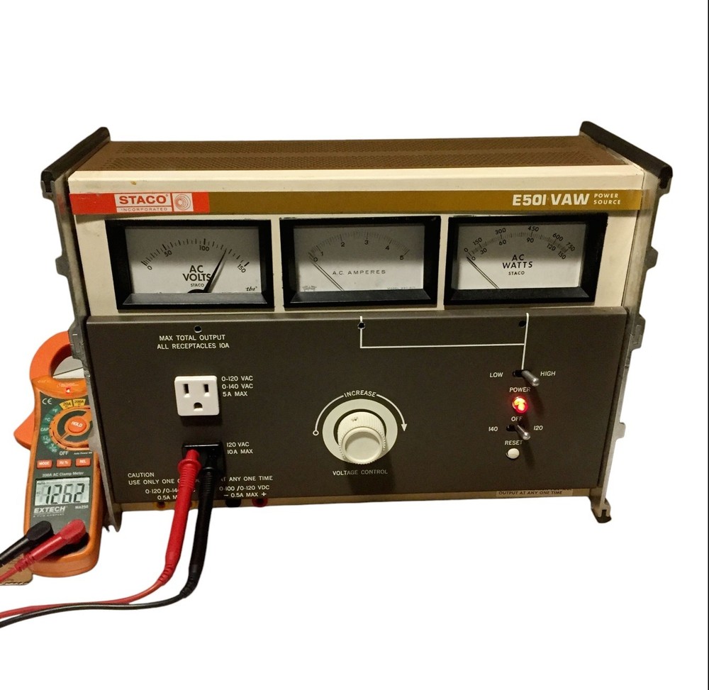 Staco E50I VAW Power Source Variac Variable Transformer Watts Amps AC Volts