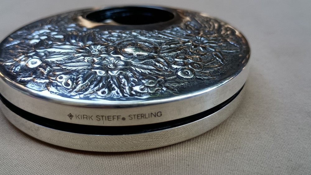 Kirk Stieff Sterling Silver Round Repousse Atomizer Perfume Bottle - Refillable