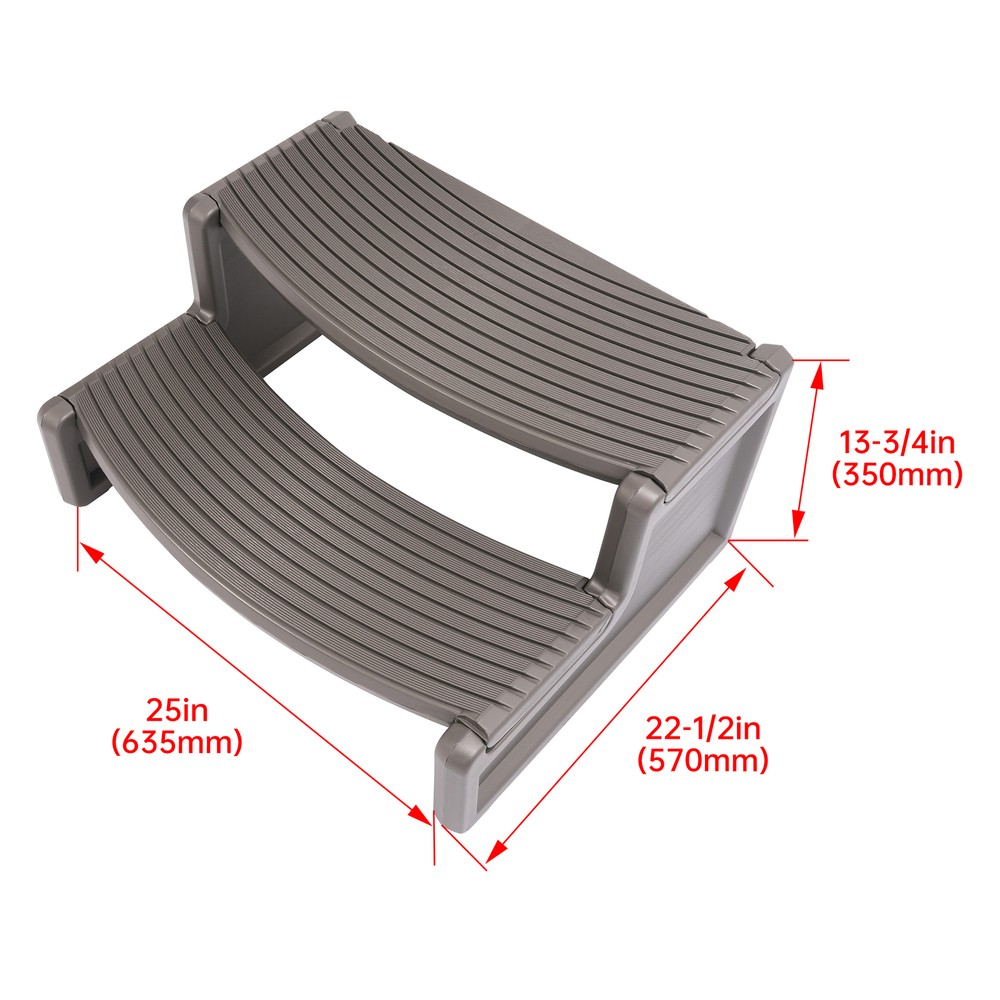 Outdoor Polypropylene Multi Purpose Spa and Hot Tub Handi-Step Step, Carbon Gray