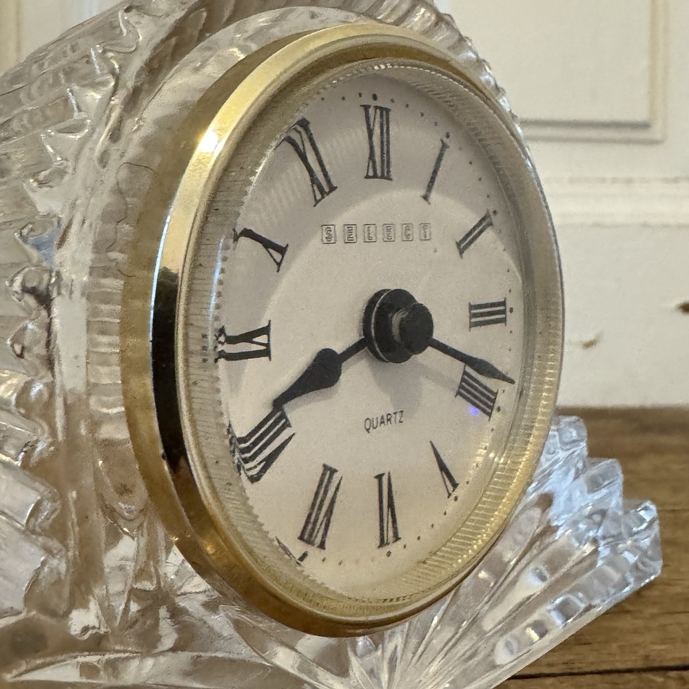 Vintage Cut Glass Mantel Clock Select Untested As Found