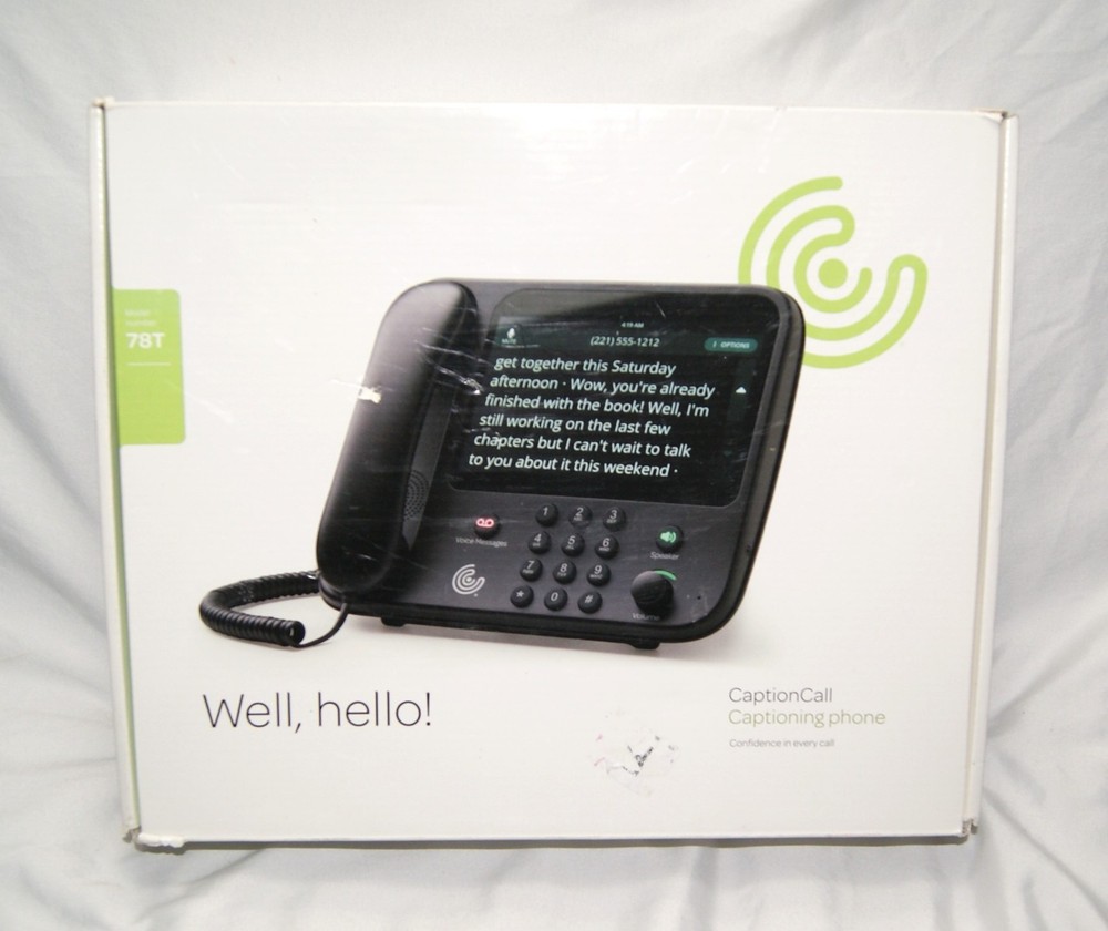 Caption Call Phone 78T Black Hearing Impaired Touch Screen Tested