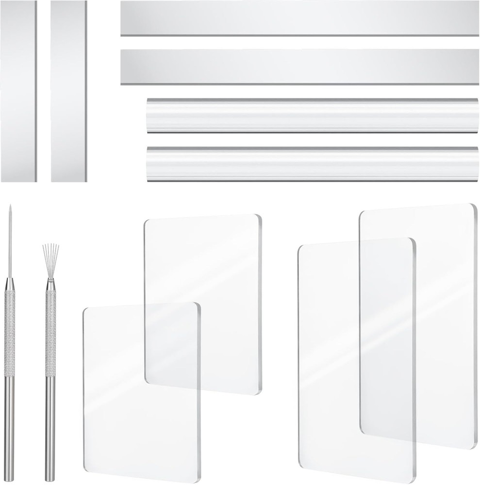 Clay Tools Kit, 12 PCS Polymer Clay Cutter Tools, Rectangle Shape Acrylic Pre...