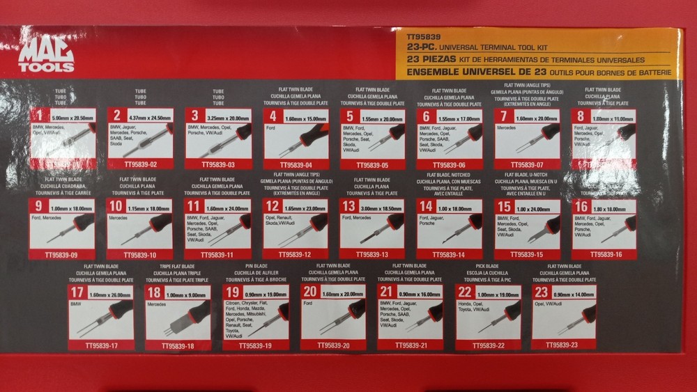 Mac Tools TT95839 23-PC. Universal Terminal Tool Kit