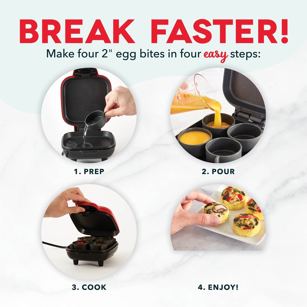 Egg Bite Maker, Makes 4 Egg Bites, Black