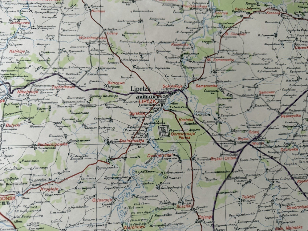 WWII WW2 Original German Military Map! Voronezh, Eastern Front, 1939-41