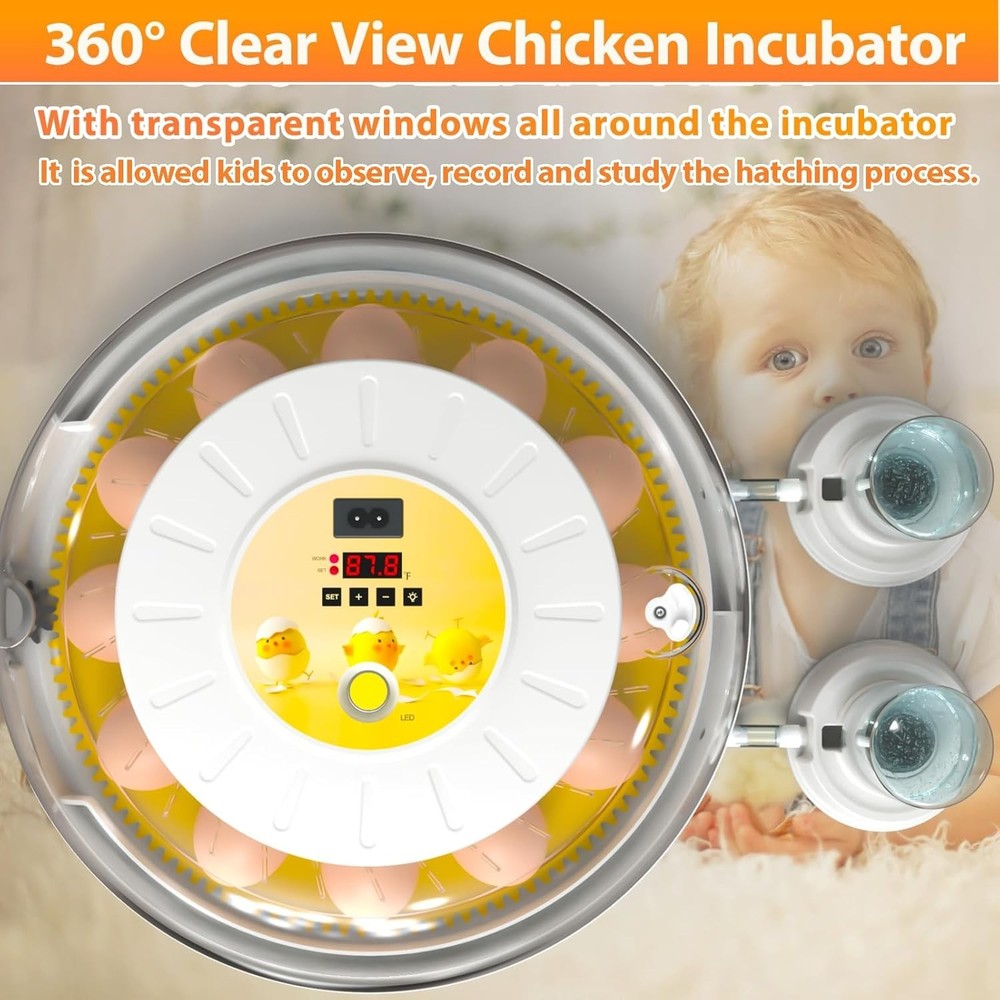Egg Incubators for Hatching Eggs with Automatic Egg Turner, 8 Incubator for C...