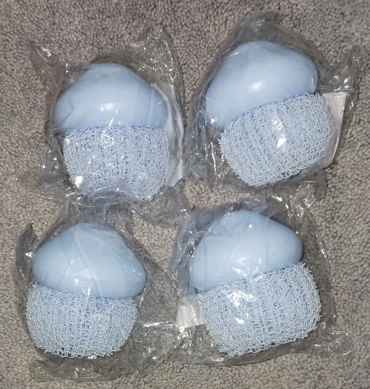 lot of 5  Kitchen Dish Scrubbers  Blue with Handle & Replaceable Nylon Scrubbers