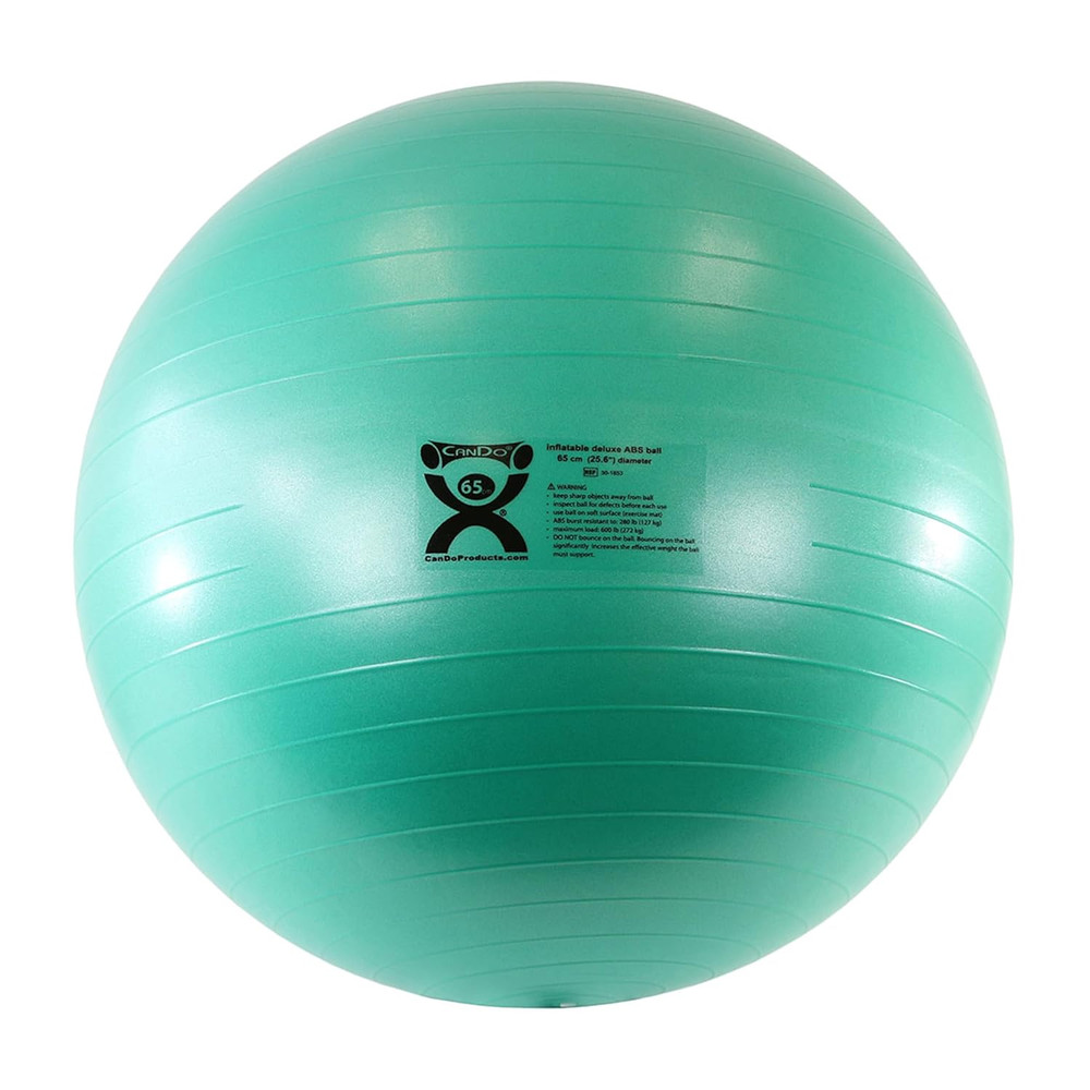 Inflatable Exercise Ball - Green 25.6", Durable Extra Thick Non-Slip Stability B