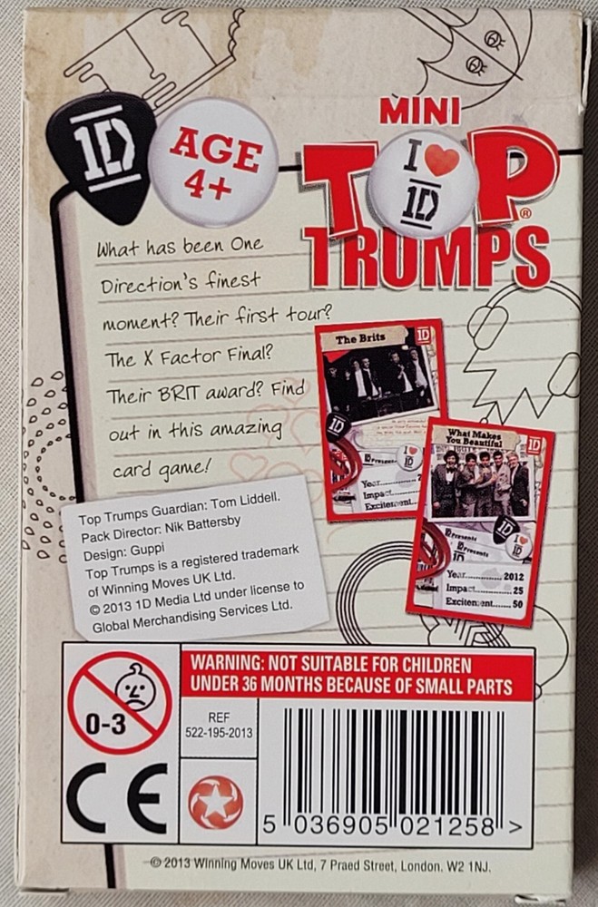 One Direction Mini Top Trumps