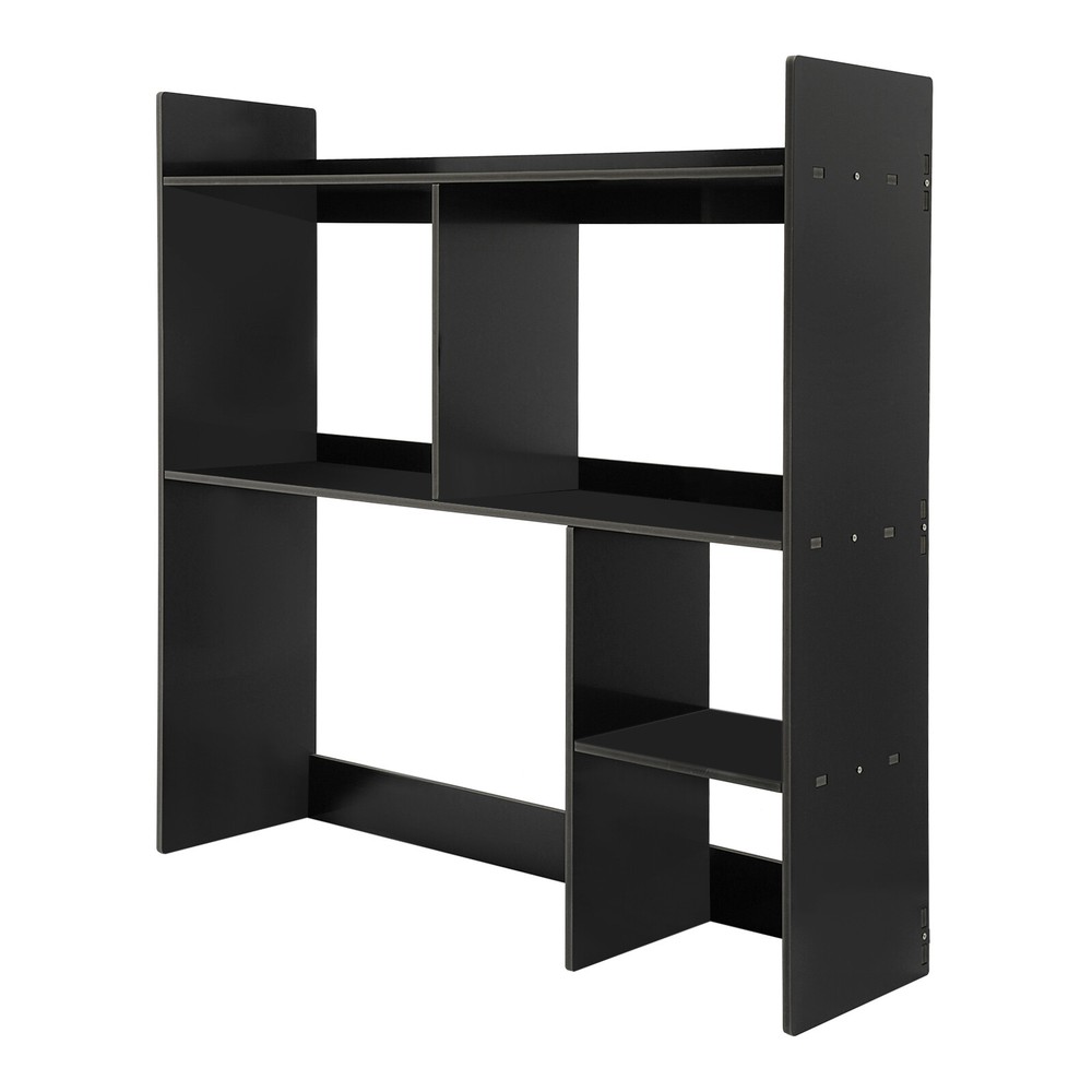 3-Tier Desk Storage Shelf Office Table Computer Rack Desktop Bookshelf Black