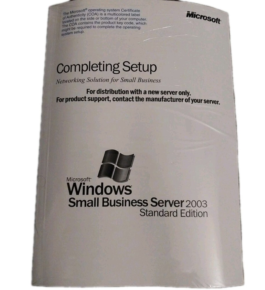 Microsoft Windows Small Business Server 2003 Standard Edition CD DVD w/ License