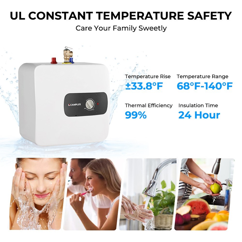 6 Gallon Electric Water Heater 1440W 120V Corded Instant Hot for Kitchen Faucet
