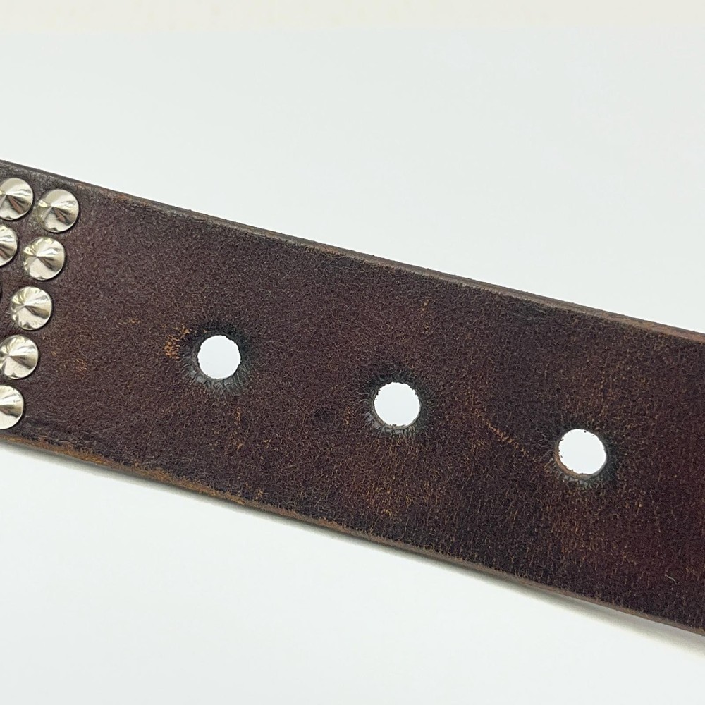Htc 5 Row Pyramid Studs Belt Brown Size 36
