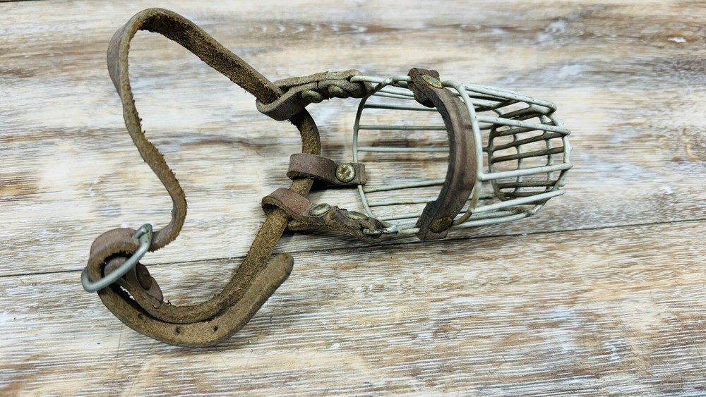 Vintage Small Wire Basket Dog Muzzle