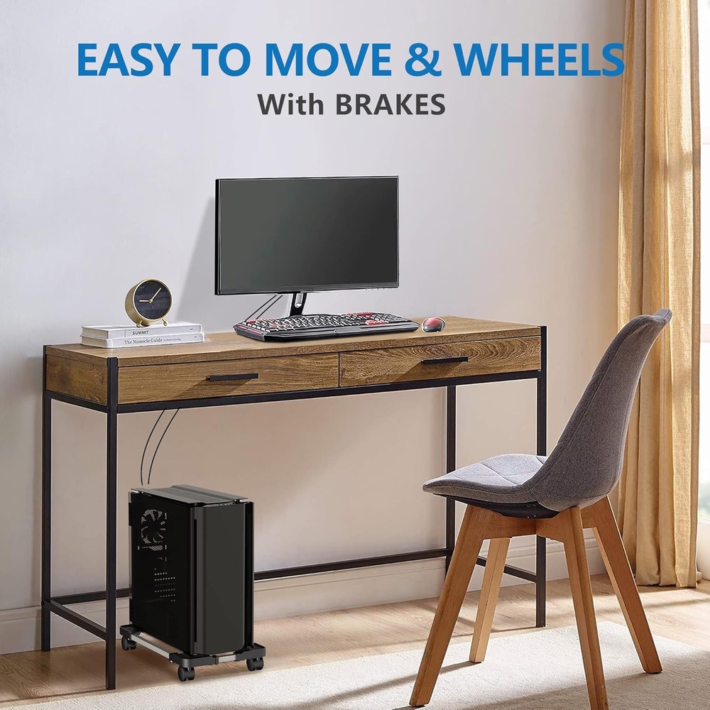 Computer Tower Stand - Adjustable PC for Most Desktop Towers - Black
