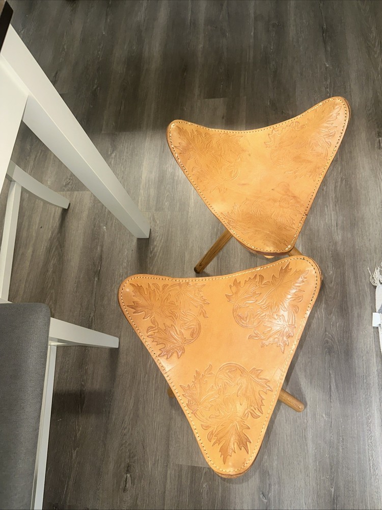 Leather Horse Saddle Stools