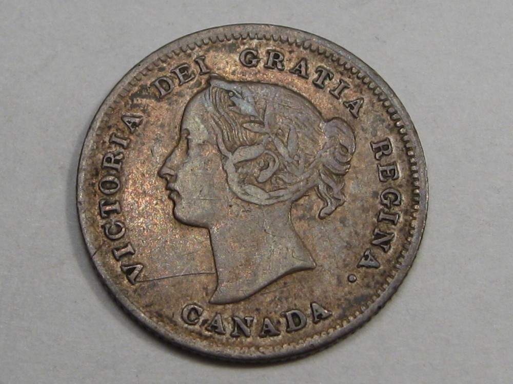 F/VF 1897 Five Cent 5¢ CANADA.  #38