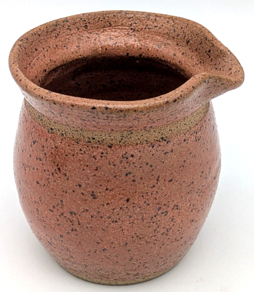 Stoneware Glazed Pottery Creamer 6oz Signed