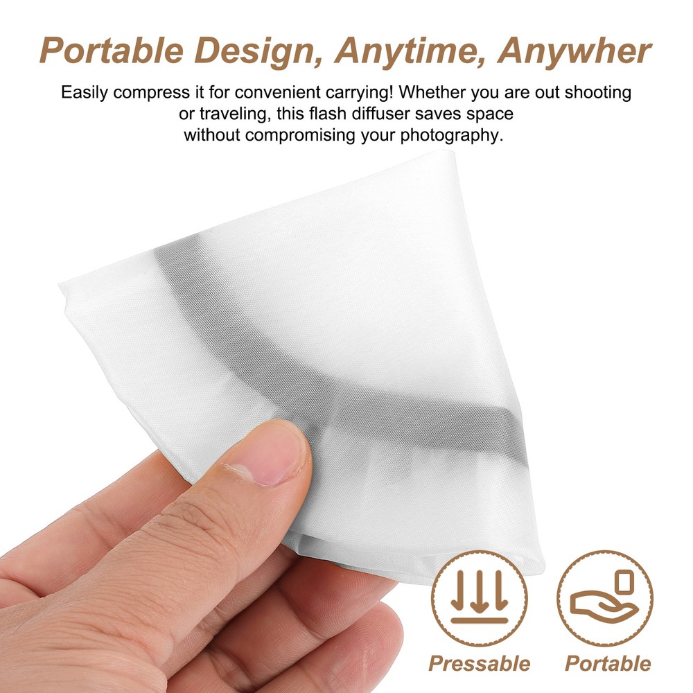 2pcs 6.3" x 6.3" Soft Mini Flash Bounce Diffuser Cap, for Flashlight, White