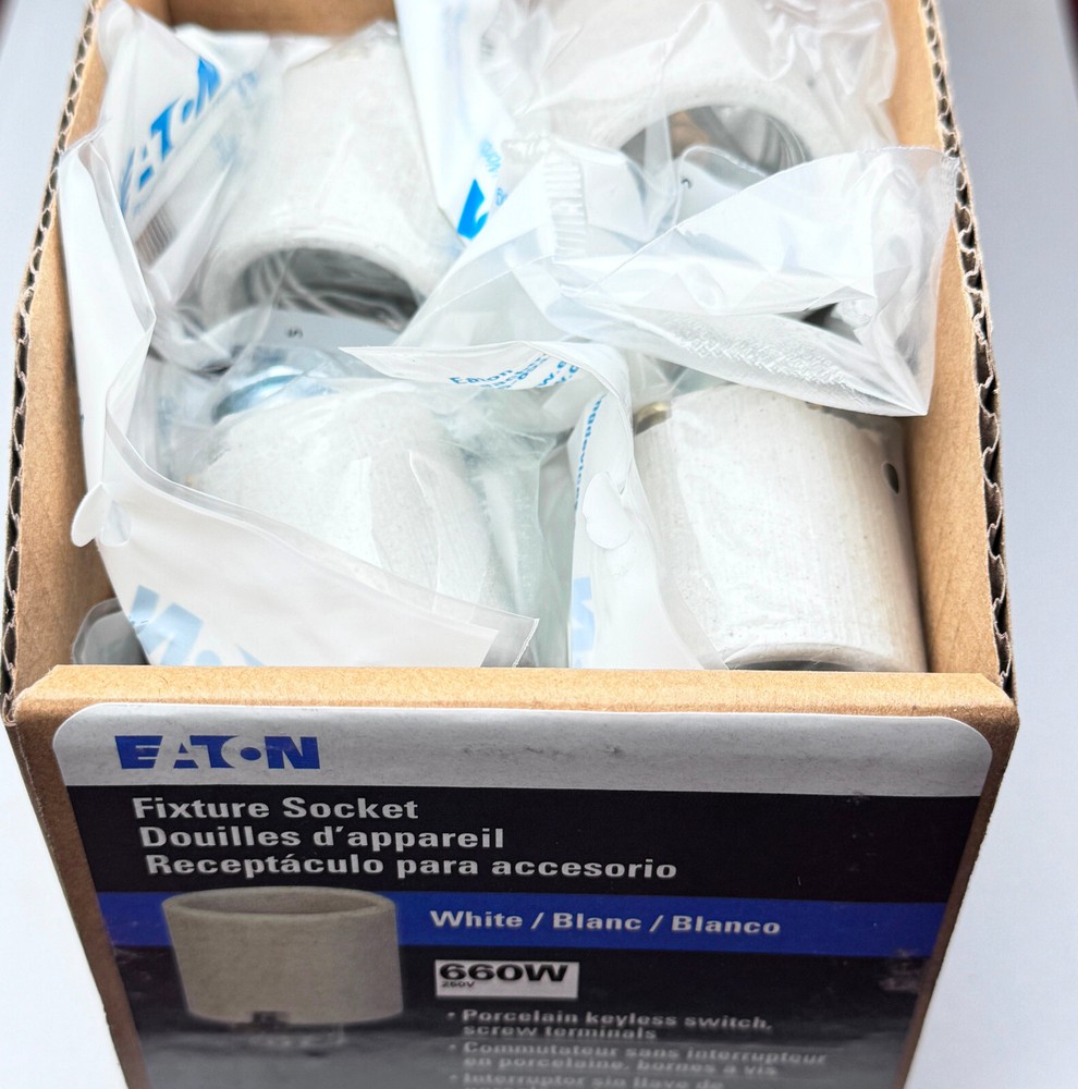 10 Pack - Eaton Medium Base E26 E27 Porcelain Light Socket Lamp Holders 1/8" IPS