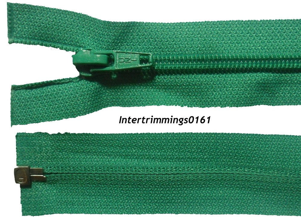 UNI ZIP, JADE, NYLON TEETH PLASTIC OPEN END, NO.5, AVAILABLE IN VARIOUS SIZES