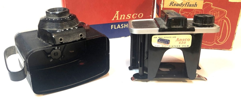 Vintage Ansco Readyflash 620 Camera & Flash Original Boxes and Instruction Book