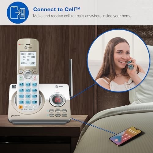 Cordless Phone with Bluetooth, Call Blocking, 1.8" Screen, Big Buttons, Intercom